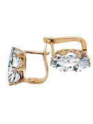 Earrings Vintage craft Zircon Original Vintage 14K Rose Gold vec021r